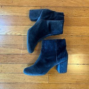 Velvet blue ankle boots size 9